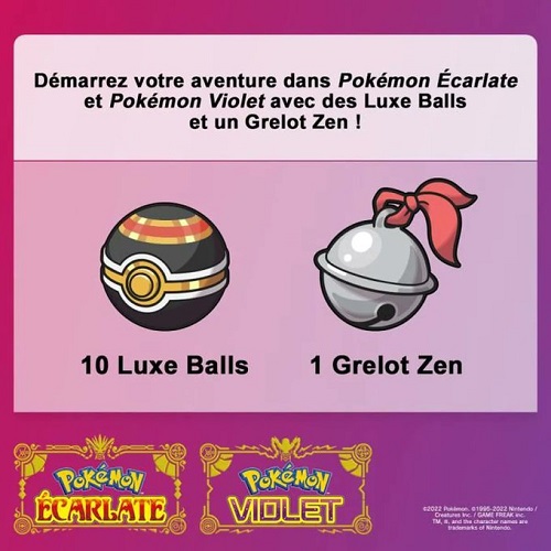 Codes Cadeaux mystères Pokemon Ecarlate et Violet, comment les