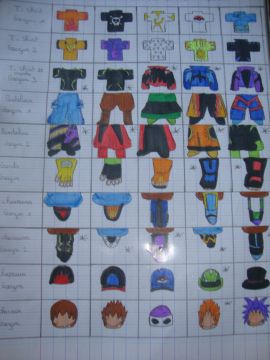 voici les vêtements du héros  svp que des com garçon 