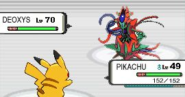 Combat : PIKACHU VS DEOXYS-O