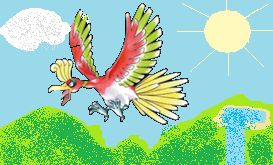 ho-oh  parcoure le ciel