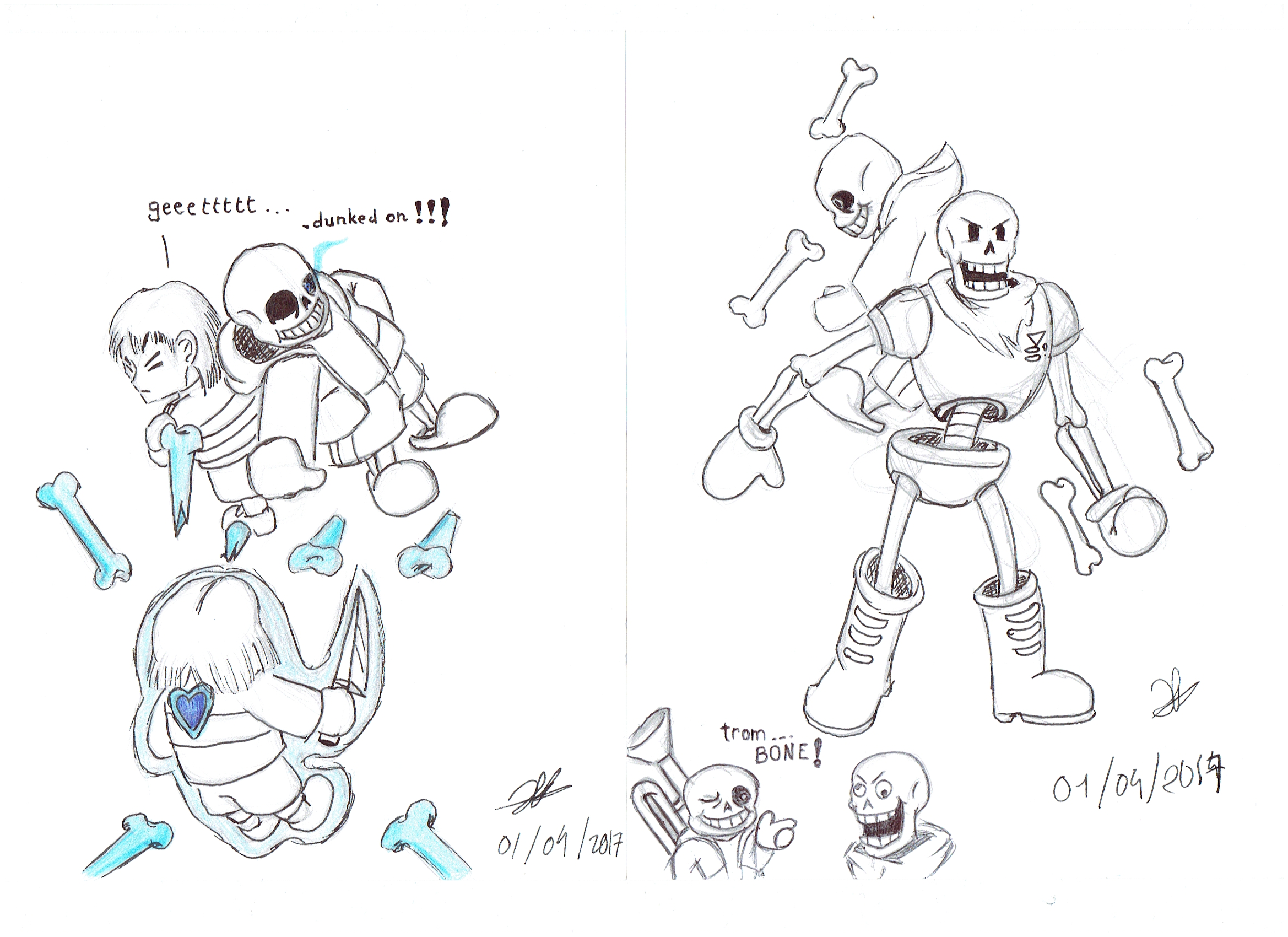 Espace Membre Recherche des images associées au mot clé sans Deux dessin sur des feuilles de format 14 8 21cm dessin fait tout d abord au crayon de papier puis repasser au stylo plume noir Th¨me du dessin UNDERTALE