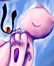 Mew sous l'eau avec sa clochette :3