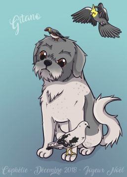 Gitano & des oiseaux ~ cadeau noël grand père de chéri 