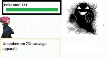 Un pokemon 731 sauvage apparait