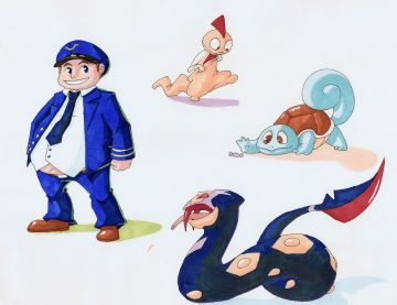 Drake et trois pokémons