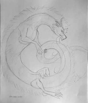 Dragon asiatique sketch 