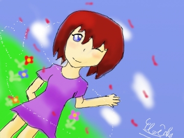 Clo dans joli champs de fleur