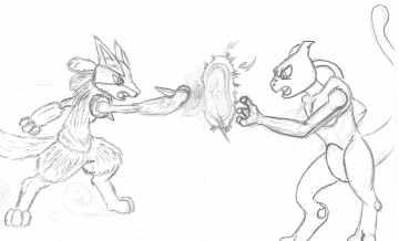 lucario vs Mewtwo
