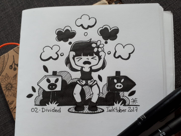 Inktober Day 02 - Divided