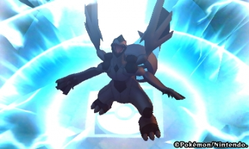 Voila Zekrom quand tu lui lance une pomme d'or.