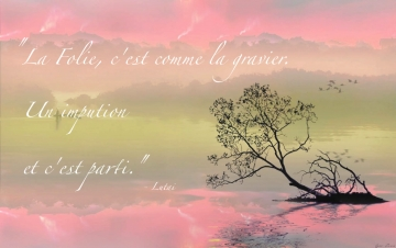 Souvenez vous les enfants, La Folie, c'est comme la gravier, un impution et c'est parti.