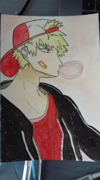 Katsuki Bakugo - aquarelle