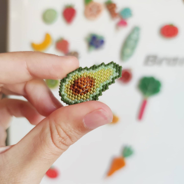 Aimant Avocat 🥑 en perles