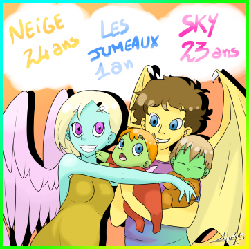 Neige, 24 ans - Sky, 23 ans - Ruby, 1 an - Emeraude - 1 an