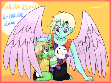 Neige, 25 ans et Emeraude, 2 ans