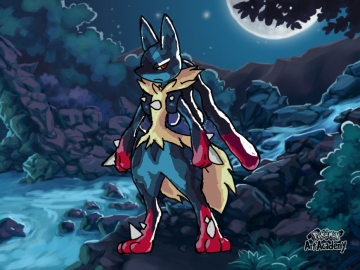 Méga-Lucario pokémon art académie.