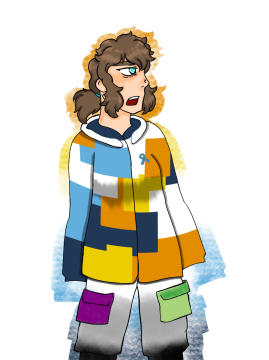 Laura en vêtements autres que son uniforme