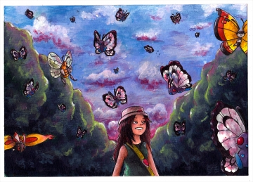 Leaf & Butterflies