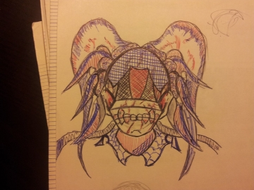 Alien-like monster face