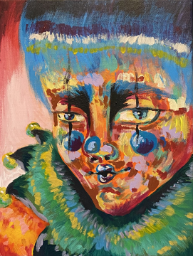 Peinture d’un clown muet 