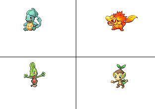 [FUSION]Les starters des 4 générations fusionnés!