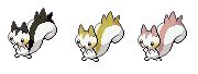 Pachirisu recoloré version dark, version lumi, version love