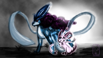 [Digital] Suicune & Nymphali - Speed Painting