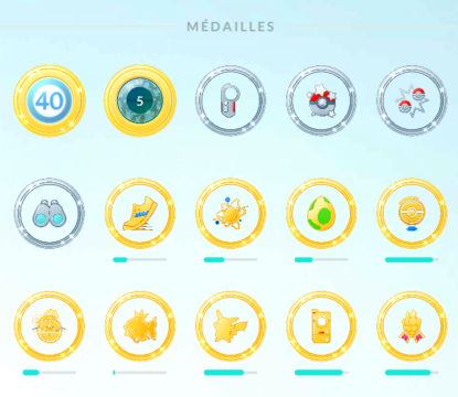 Pokémon GO > Les médailles - Pokébip.com