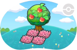 Hautes herbes roses sous un arbre