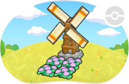 Parterre de fleurs venteux