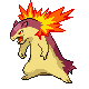 Typhlosion femelle shiny dans Diamant et Perle